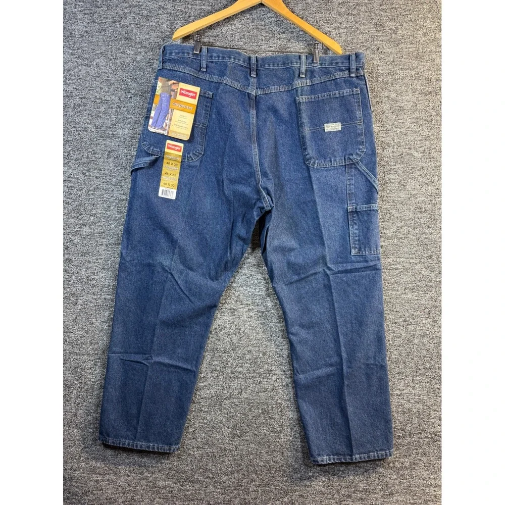 Wrangler Carpenter Jeans Mens 46x30 Blue Loose Fit Utility Denim 94LSWDV NEW
